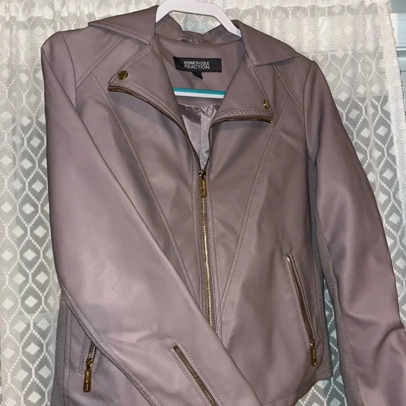 Mauve Faux Leather Jacket - Picture 2 of 6